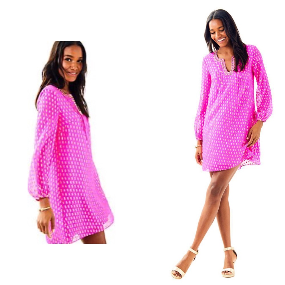 Lilly Pulitzer Colby Silk Tunic Dress 10 Flaw